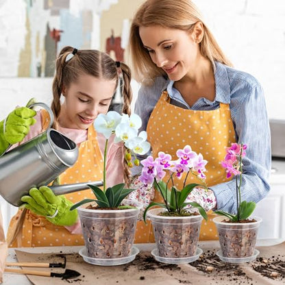 FUIJOL 6 Pack Clear Plant Saucer, Durable Plant Drip Trays Saucers for Pots, No Holes Water Catcher Trays for Indoor Outdoor Planter, Sturdy Base Plate(6", Clear) - size: 6"-6Pack