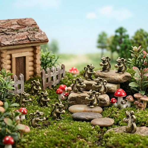 Civaner Mini Brass Figurines, 50 Pcs, Mouse - style: Mouse