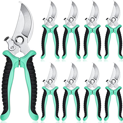 Lothee 9 Pcs Garden Shears Pruning Garden Clippers Bulk Bypass Pruner Heavy Duty for Gardening Hedge Plant Cutting Flower Scissors for Tree Trimming Bonsai Cutting Fruits Picking(Green) - color: Green