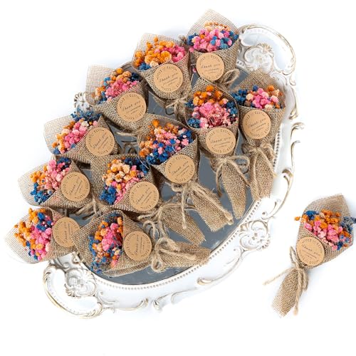 20-Piece Set Mini Magnet Dried Flowers Bouquet for Wedding Favours for Guests, Baby Shower Party Favors, Bridal Shower Gifts, Baptism. (Mixed) - color: Mixed