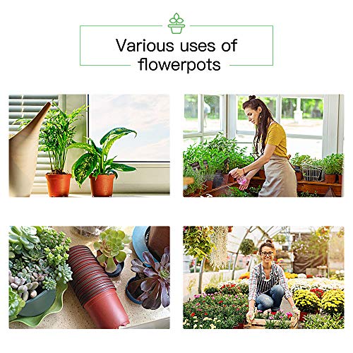 200-Pack 4 Inch Plastic Nursery Pots Come with 200 Pcs Labels, Seedling Flower Plant Container and Seed Starting Pots - size: 4 Inch