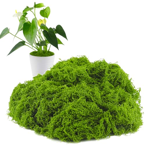 Yomirduy Artificial Moss for Crafts, 5.3OZ Fake Green Moss for Potted Plants, Faux Moss Decor for DIY Decorative, Walls,Table Centerpieces Decor Fairy Garden Model Making (150g) - color: Light Green, size: 5.3 oz