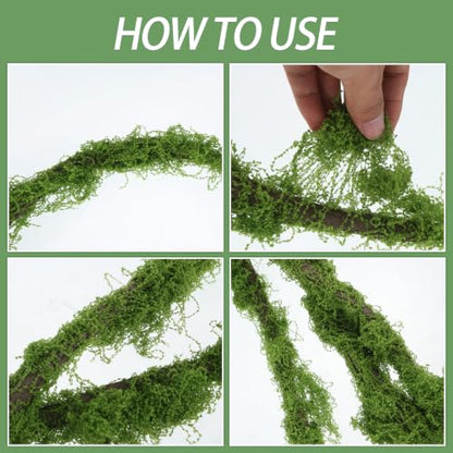 2Pcs 197in Large Bendable Artificial Tree Branches Fake Moss Vines