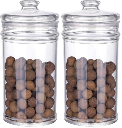 64 oz Reinforced Large Acrylic Storage Jar, Airtight Lid Cookie Jar | Ideal Canisters for Cookies, Dried Fruits, Nuts, Herbs,Cereals,etc (Pack of 2) - size: Standard 1900 ml (Pack of 2)