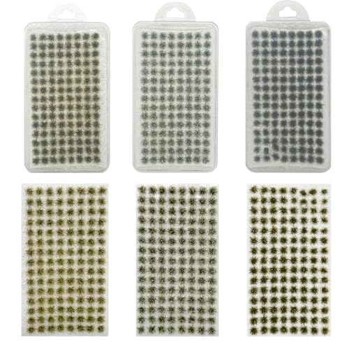 Woohome 312 PCS Static Grass Tufts - Yellow Model Grass, Terrain Model Kit, Artificial Grass for Train Landscape, Railway Scenery, Miniature Shrubs & Bushes - color: Style 3