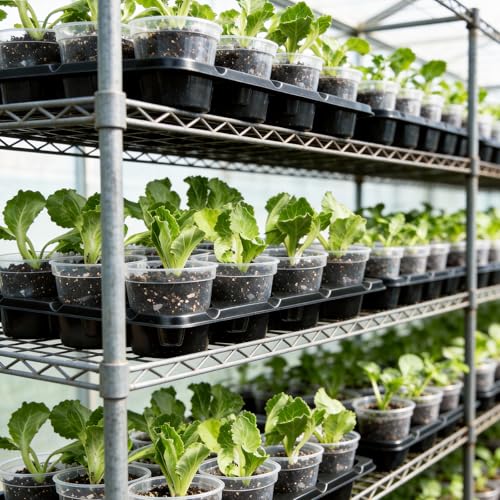 homenote 2 Pack 12 Cell Seed Starter Trays with 24 Clear 4 Inch Plant Pots | Reinforced trays securely hold clear pots with multi-hole drainage for easy root monitoring and healthier seedling growth. - size: 4 Inch, style: 2 Pack Seed Starter Tray+Nursery