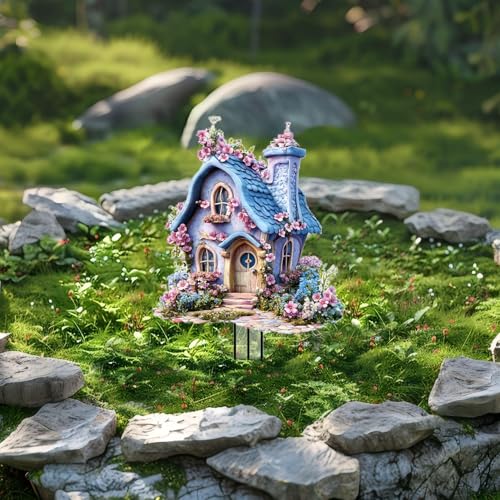 House Garden Stakes Decor Yard Acrylic - 2D Spring Garden Acrylic Sign Decoration, Yard Art, Gift for Nature Lovers, for Indoor & Outdoor Flower Pots, Yard, Mini Gardens & Lawn (5.9”x5.9”) Y26