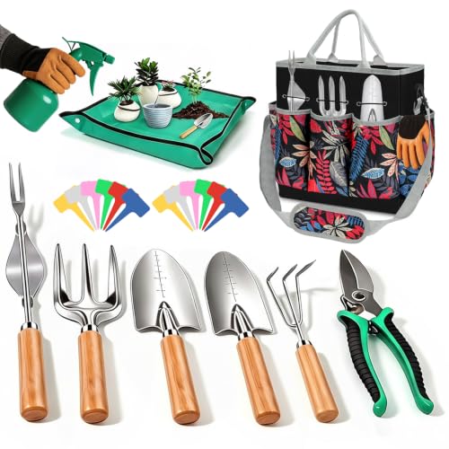 22Pcs Gardenings Tool, Heavy Duty Garden Hand Tools Gifts for Women Men