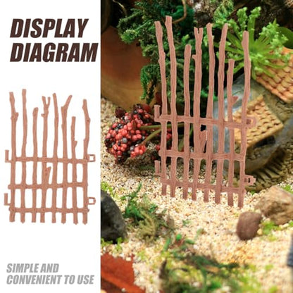 UPKOCH Miniature Farm Fence Toy Set 3.93 X 2.36 in Mini Fence for Dollhouse Fairy Garden Micro Landscape Farm Model Table Decoration DIY Miniature Decoration