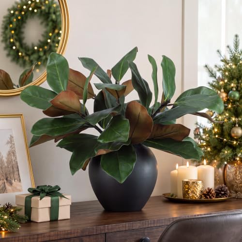 6 Pcs Magnolia Stem Magnolia Artificial Leave Branch Pick, 18 Inch, Green | 3D Fall Magnolia, Pick Faux Stems Twigs Realistic Touch, Faux Greenery Table Centerpiece, Vase Filling Farmhouse Home Office - color: Green, size: 18 Inch