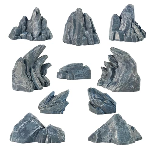 Warmtree 10 Pcs Simulation Diorama Rocks Stone Fake Rock - color: Gray