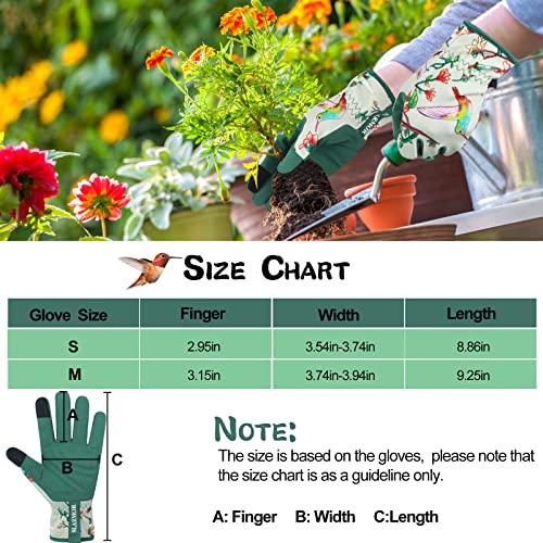 Gardening Gloves for Women, Garden glove, Garden Gifts for Gardener - size: Medium, style: A-hummingbird