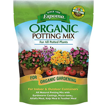 Espoma Organic Potting Soil Mix - All Natural Potting Mix For All Indoor & Outdoor Containers Including Herbs & Vegetables. For Organic Gardening, 8qt. bag. Pack of 1 - style: Mix