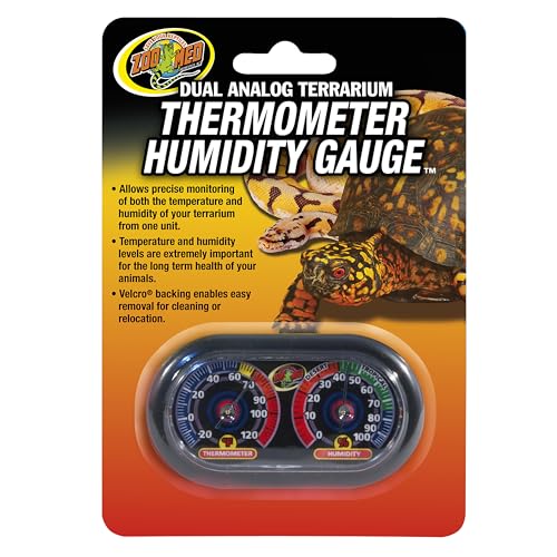 Zoo Med Economy Analog Dual Thermometer and Humidity Gauge, 6 x 4"