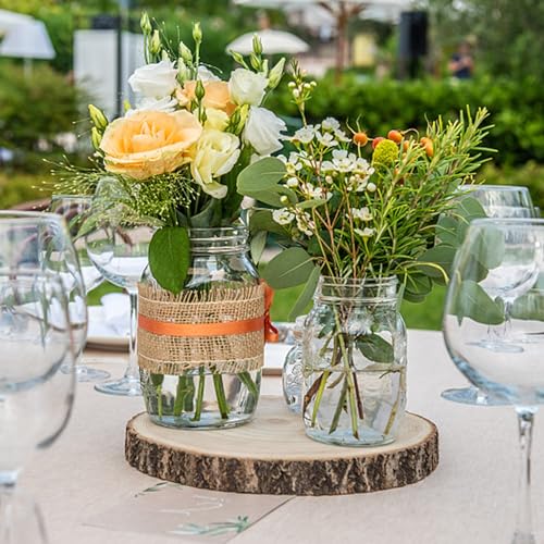 Sancodee 8 Pcs Large Unfinished Wood Slices, 11-12 Inches Wood Slabs for Centerpieces Natural Wooden Circle, DIY Wood Centerpieces for Tables Wedding Party Door Sign Decor - size: 11" - 12"