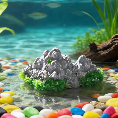 2Pcs Diorama Rocks Fake Rock Miniature Stone Statue for Diorama Supplies, Micro Train Landscape, Railway Sand Table, Zen Garden Accessories (Style3, 3.7x1.7cm) - color: Style3