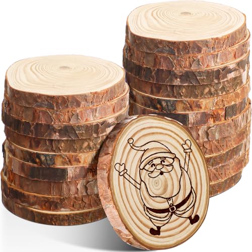 Giegxin 15 Pcs Unfinished Wood Slices for Centerpieces Baby Shower Wedding Party Centerpieces Woodland DIY Circles Crafts Wedding Table Decor Ornament(3.5-4 Inch) - size: 3.5-4 Inch