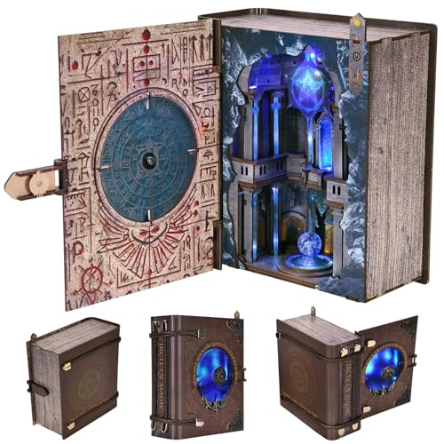 MiniCity Circle of Magic Book Nook Kit, DIY Wooden Miniature Scene with LED - color: Circle of Magic