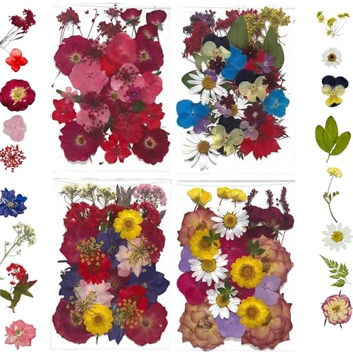 140Pcs Real Dried Press Flowers for Resin Soap Candle Nail Cake Decor - color: 140pcs Garden