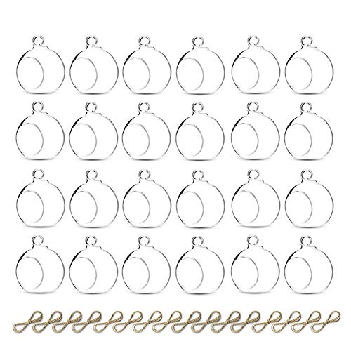 Sziqiqi Hanging Glass Globes Tealight Candle Holder, 24 Pcs - color: Without Led, size: 24pcs