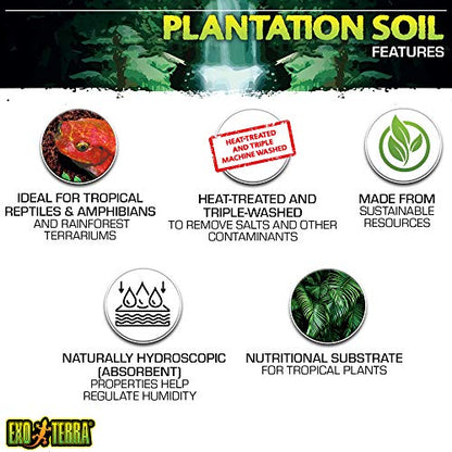 Exo Terra Plantation Soil, 8 Qt (8.8 L) - size: 8-Quart