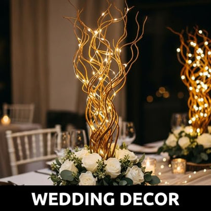 7 Thick and Tall Natural Curly Willow Branches for Decor, 3-4 Feet Long - Wedding or Christmas Decor, Wreathmaking (7 Branches)