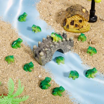 100 Pcs Mini Resin Frogs, Tiny Green Frogs Mini Frog Figurines