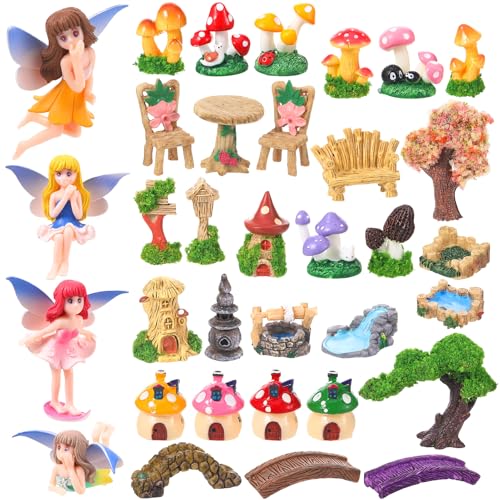 32 Pcs Fairy Garden Accessories Mini Fairy Figures