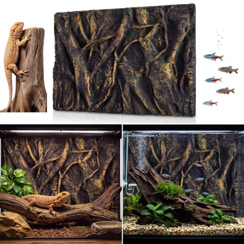 Tallew 3D Reptile Tank Background 23.6x17.7 Bamboo Root Lizard Terrarium
