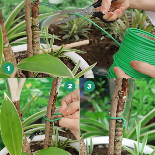 TELENT OUTDOORS 130 Feet Soft Plant Tie Green Twist Garden Ties for Plants Gardening Home Office Organization TPR Garden Ties Supplies with 2.5mm Diameter - color: green