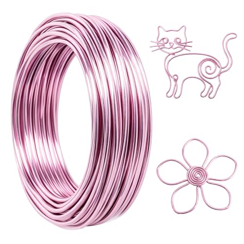 Tenn Well 50ft 9 Gauge 3mm Aluminum Armature Wire Bendable for Sculpting | Bendable armature wire for jewelry making, doll making, modelling, bonsai training - color: Rose, size: 9 Gauge
