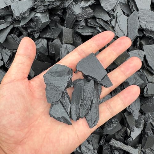 Natural Rocks Slate Stone 1-2.5 Inches Decorative Stones for Miniature Landscaping,Fairy Gardens,Bonsai,DIY Crafts,Aquariums & Reptile Terrariums-1lb - size: 1lb(1-2.5Inch)