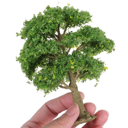 STOBAZA Miniature Trees Artificial Model Trees Sand Table Fake Tree Miniature Plant Tree Figurine for Micro Landscape Diorama Scenery DIY Crafts Garden Ornament - color: Green