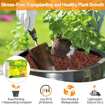 Legigo 50 Pcs 30mm Coco Coir Pellets Organic Seed Starter Soil Potting Mix - size: 30mm