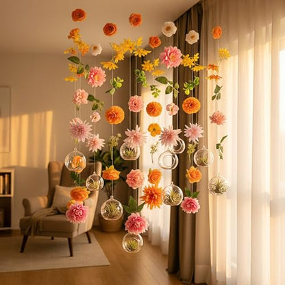 GlikCeil 18 Pcs Hanging Glass Globes 3.15" Tealight Holders Garlands | Round Orbs for Wedding Table Centerpiece, Arch Garden Decor, Air Plant Terrariums, Tea Light Display, Event Decoration