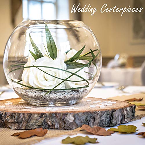 CYS EXCEL Large Glass Bubble Bowl (H-12 W-13, Approx. 5.3 Gal.) Round Bowl Terrarium Globe Flower Vase Centerpiece for Weddings Events Arrangements - size: H-12" W-13"
