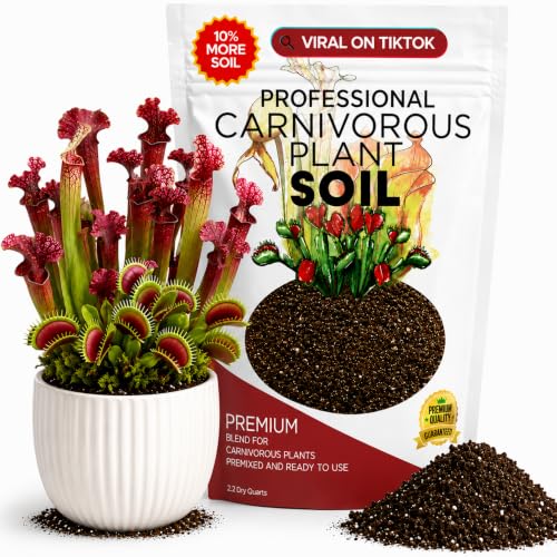 Leaves & Soul Carnivorous Plant Potting Soil Mix 2.2 Qt for Indoor Plants | Carnivorous Plant Soil for Venus Flytrap, Sundew, Pitcher Plant, & Butterwort; Peat Moss, Coco Coir, Perlite & Dolomite Blend - color: Carnivorous Plant Soil Blend, size: 2.2 Quar