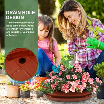 DOITOOL Bonsai Training Pots with Drainage Tray, 17 Inch Oval Bonsai Planter Pot Plastic Plants Growing Tree s Flower for Indoor Outdoor Garden Yard - 17.3 x 13.3 x 4.1 inch