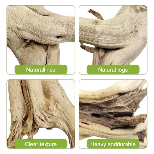 Tfwadmx Natural Driftwood for Aquarium, 11-13 inch Reptile Branches Terrarium Wood Aquarium Trunk Driftwood Tree Fish Tank Log Decoration Pack of 2 - size: Spiderwood（7-13 inch pack of 2）