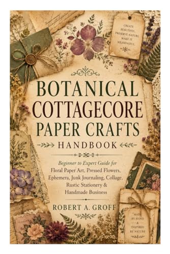 Botanical Cottagecore Paper Crafts Handbook: Beginner to Expert Guide for Floral Paper Art, Pressed Flowers, Ephemera, Junk Journaling, Collage, Rustic Stationery & Handmade Business