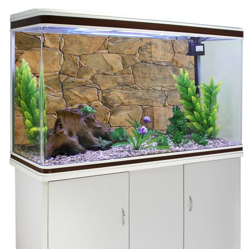 AWERT Stone Aquarium Backdrop Rock Wall Fish Tank Background 48x20 in Vinyl - size: 48x20in/120x50cm