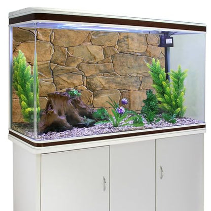 AWERT Stone Aquarium Backdrop Rock Wall Fish Tank Background 48x20 in Vinyl - size: 48x20in/120x50cm