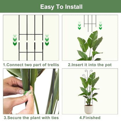 Coomin 32.6in Monstera Plant Support, Plant Trellis Indoor 2P | Garden Trellis for Climbing Plants, Metal Trellis for Potted Plants Pothos Plant Climber Support - size: 32.6in/2p