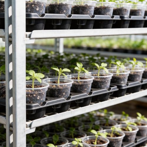 homenote 2 Pack Seed Starter Trays with Grow Lights and 40 3 Inch Pots | Includes 2 humidity domes and 40 clear 3-inch drainage pots. Full-spectrum lights have 8 dimming levels and a 24-hour timer. - size: 3 Inch, style: 2 Pack Tray+Pots+Dome+Grow Light