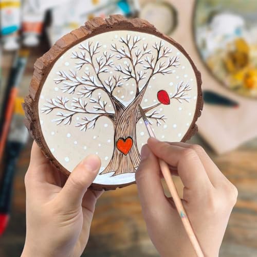 30pcs Wood Slices, BetterJonny 2.36-2.75 inch Undrilled Wooden Circles Predrilled with Hole Natural Wood Ornaments with 10 Meters Jute Rope for Arts DIY Craft - size: 30 Pcs (2.36-2.75 inch)