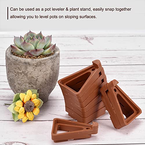 MECCANIXITY 12 Pcs Plant Pot Feet 2.8" Invisible Plastic Stand Holders Risers for Flower Plant, Indoor, Outdoor, Patio, Deck, Garden, Greenhouse (Brick Red) - color: Red