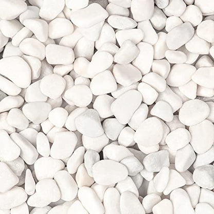 11lbs White Natural River Rocks, Polished Pebbles for Plants Garden, 0.3-0.8 inch Decorative White Stones, Ideal for Fish Tank, Vases, Crafting, Home Decor and Garden Landscaping Rocks,White - size: 11 Pounds, style: Snow White