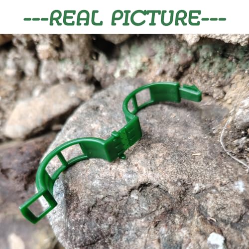Plant Support Clips - Tomato Clips for String Trellis, 50pcs Grape Vine Clips for Fixing Stem and Vinefor Garden Netting Climbing Plants, Secured Plastic Plant Clip (50, Green) (50)