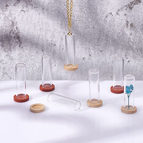 NBEADS 10 Sets Mini Cloche with Base, 1.57x0.47 Mini Eternal Flower Glass Cloche Clear Glass Display Case Flat Top Bell Jar Cloche for Centerpieces Plants Rocks Specimens Decorations Crafts - size: 1.69x0.47"(Flat top)
