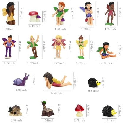 ONEST 18 Pieces Small Fairy Figurines Hand Painted Fairies Figures Miniature Fairy Garden Accessories Figurines for Kids Adults - style: 18 Pieces